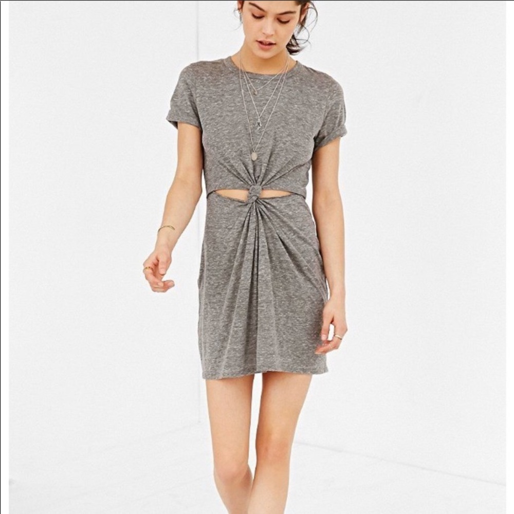 Honey Punch Gray Dress with Cutouts